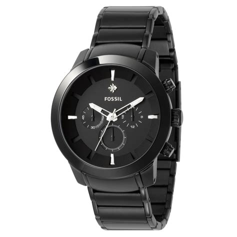 black fossil watch with diamond|black chronograph watches for men.